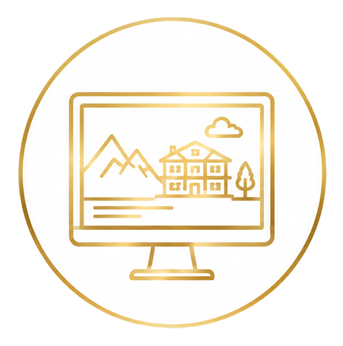 Website WEB Icon Verkaufsstarke Website der Werbeagentur eTouristik - Spezialist für Hotelmarketing. KI-generiertes Foto.